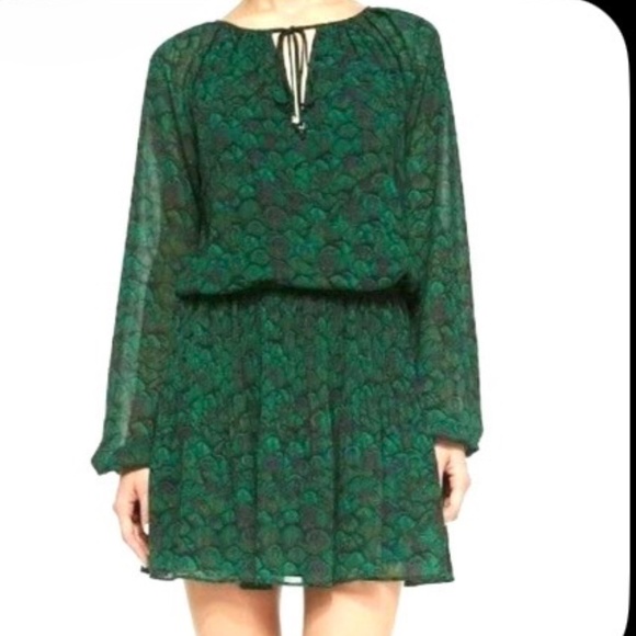 Michael Kors Printed Peacock Long Sleeve dress same print as Kate middleton - Picture 4 of 4